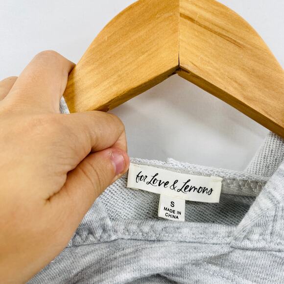 For love & lemons gray sweatshirt bra & hoodie Set - Picture 2 of 6